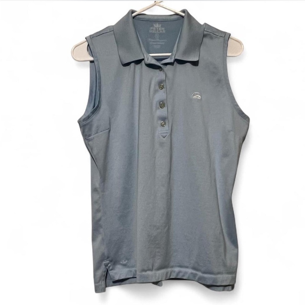 Peter Millar Light Blue‎ Sleeveless  Golf Polo Top. Size Large